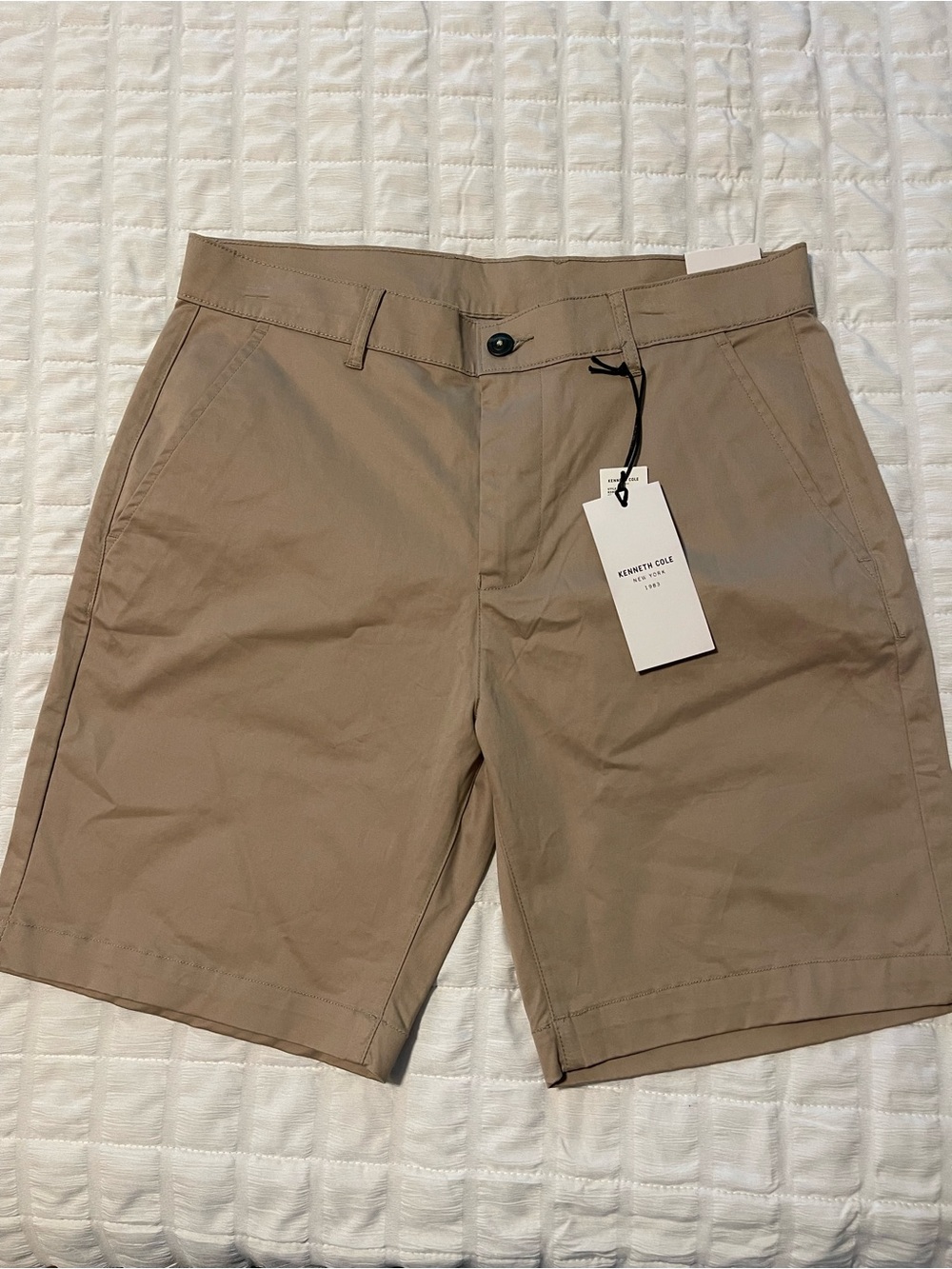 Kenneth Cole Tan Flat Front Chino Shorts
